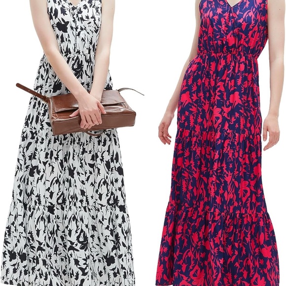 Dresses & Skirts - *2* Black and White Sleeveless‎ V-Neck Maxi Sundress-Sz Small